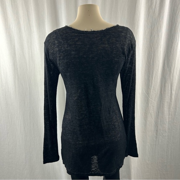 Rails Black Burnout Crewneck Long Sleeve Shirt M - Picture 2 of 9